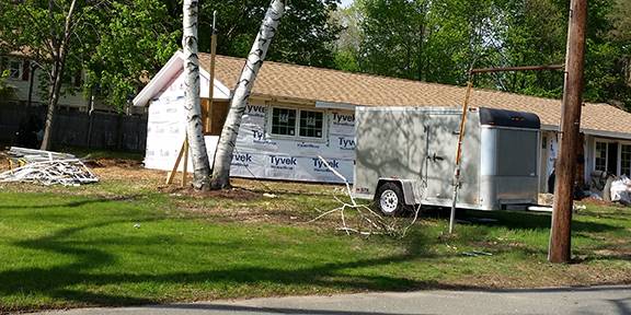 House with siding construction